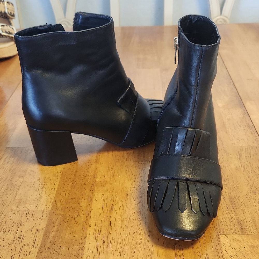 Steve Madden Black Fringe Ankle Booties